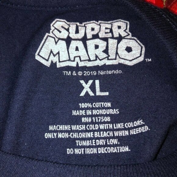 New Super Mario Extra Large Dark Blue Short Sleeve T Shirt Graphic Tee XL - Picture 5 of 6